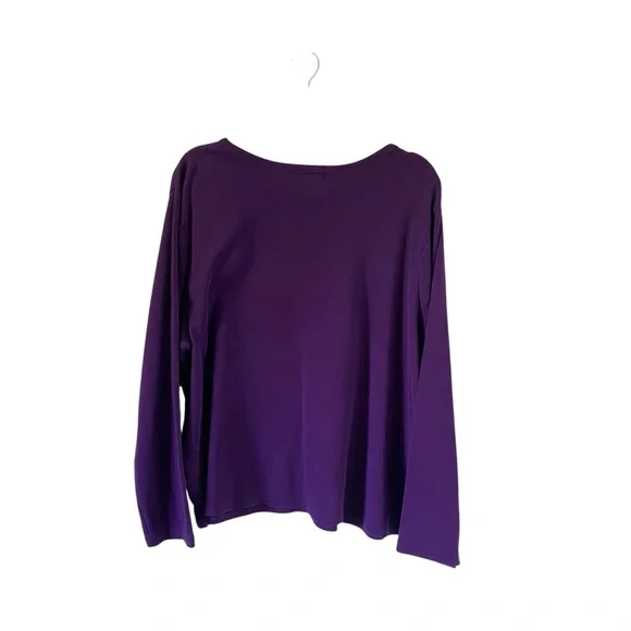 Lauren Ralph Lauren women’s dark purple crewneck long sleeve size 3X insignia - Picture 2 of 6